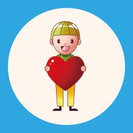 little kid with heart theme elements N17