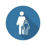 Pediatrics and Medical Services Icon Flat Design Long Shadow