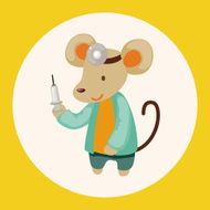 animal mouse doctor cartoon theme elements N2