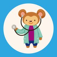 animal monkey doctor cartoon theme elements