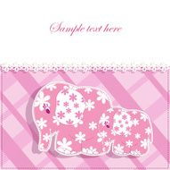 Baby card with elephants