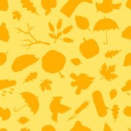Seamless pattern with autumn icons and objects N2