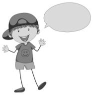 Little boy with bubble speech