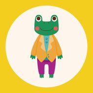 animal frog worker cartoon theme elements