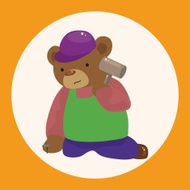 animal bear worker cartoon theme elements N4