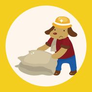 animal dog worker cartoon theme elements N5