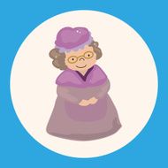 grandmom in little red riding hood theme elements