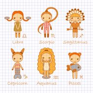 vector illustrations of zodiac signs