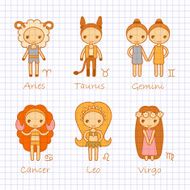 vector illustrations of zodiac signs N2