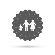 Complete family with one child sign icon N2