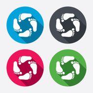 Baby footprints icon Child barefoot steps N5
