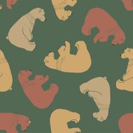 Bears seamless pattern in vector