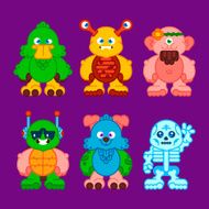 Flat Cute Monsters