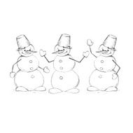 Snowmen Hand-drawn line illustration