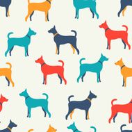 Animal seamless pattern of dog silhouettes