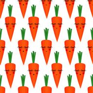 Seamless pattern with smiling sleeping carrots for kids holidays