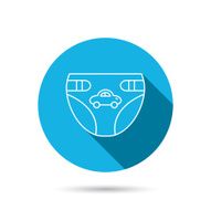 Diaper with car icon Child underwear sign N4