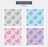 Baby cradle bed icon Crib or cot sign N8