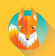 Cute funny flat cartoon fox