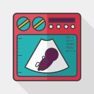 ultrasound baby flat icon with long shadow eps10