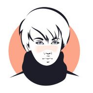 Asian teenager Vector illustration The face of a young man