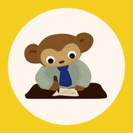 animal monkey worker cartoon theme elements N4