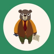 animal bear worker cartoon theme elements N7