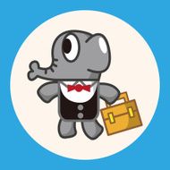 animal elephant worker cartoon theme elements N3