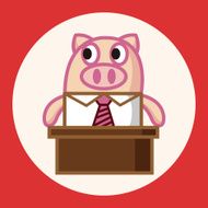 animal pig worker cartoon theme elements N5