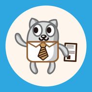 animal cat worker cartoon theme elements N6