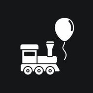 Train and balloon toy flat icon