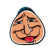 Foolish cartoon face vector illustration