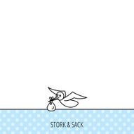 Stork with sack icon Newborn baby symbol N6