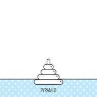 Pyramid baby toy icon Child tower game sign N7