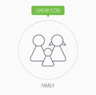 Family icon Male female and child sign N7