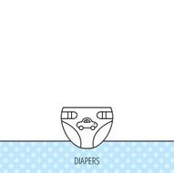 Diaper with car icon Child underwear sign N6