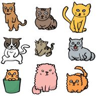 vector set of cat