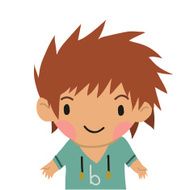 Cartoon casual little boy kid flat icon