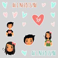 Romantic &quot;All I need is you&quot; sticker collections