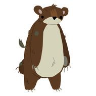 Cartoon teddy bear flat icon mascot