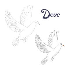 Educational game connect dots to draw dove bird