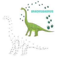 Educational game connect dots to draw dinosaur N3
