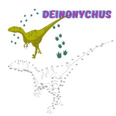 Educational game connect the dots to draw dinosaur N5