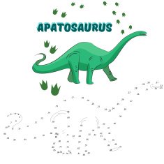 Educational game connect dots to draw dinosaur N9