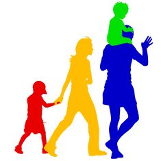 Silhouettes Family on white background Vector illustration N2