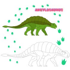 Educational game connect dots to draw dinosaur N10