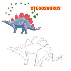 Educational game connect the dots to draw dinosaur N7