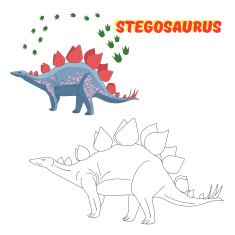 Educational game coloring book dinosaur