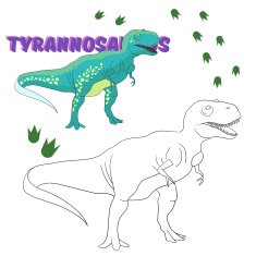 Educational game coloring book dinosaur N2