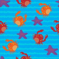 Seamless pattern with crabs